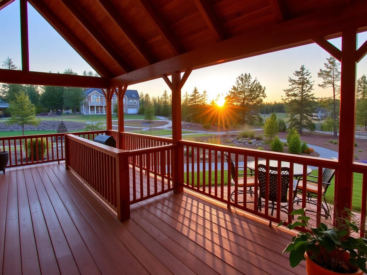 Custom wood deck overlooking a Rock Hill SC backyard