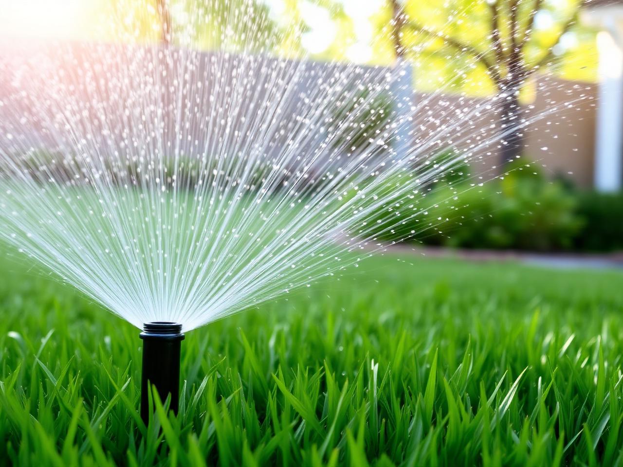 Sprinkler irrigation system watering a Rock Hill SC lawn